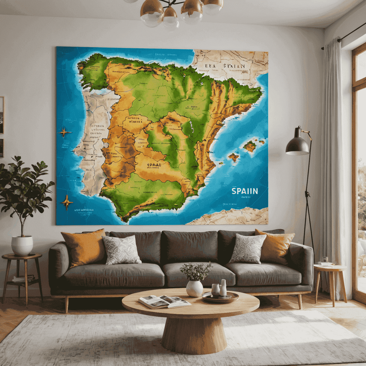 Mapa de España a tu sala de estar, mostrando el viaje de Bouncify desde su origen hasta los hogares de todo el mundo