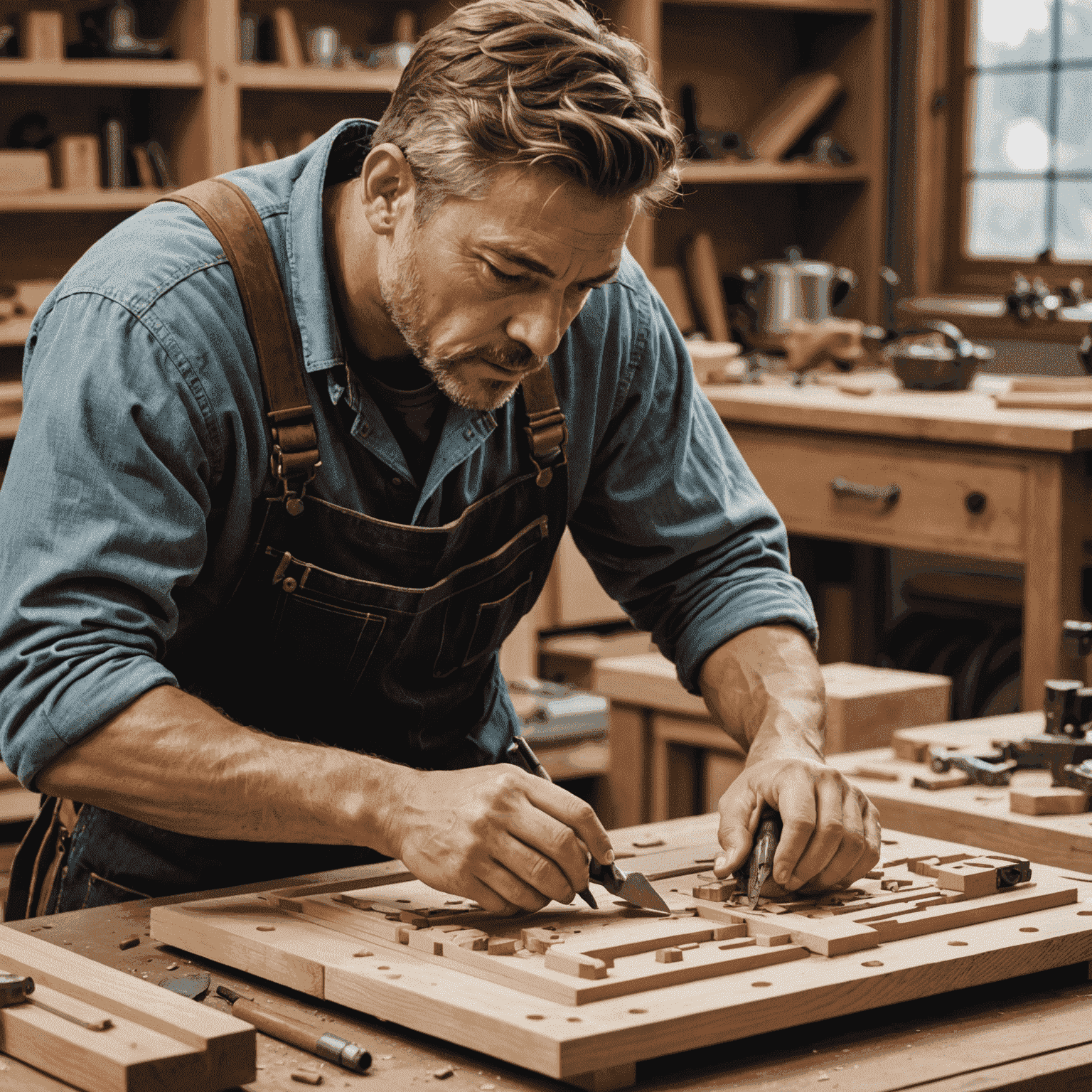 Artesano ensamblando cuidadosamente las piezas de Bouncify, mostrando la atención al detalle en el proceso