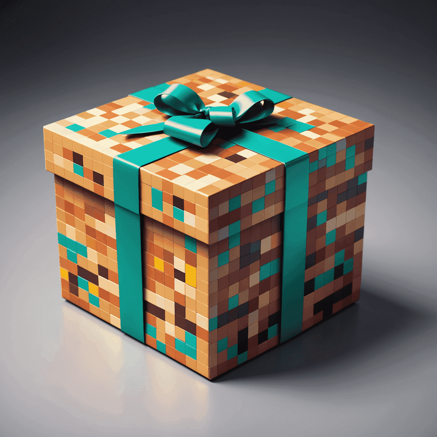 Imagen pixelada de Bouncify en su caja de regalo, mostrando su tamaño compacto y diseño atractivo